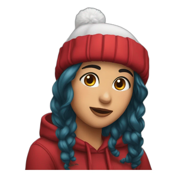 Kimberly loaiza con gorro navideño sticker