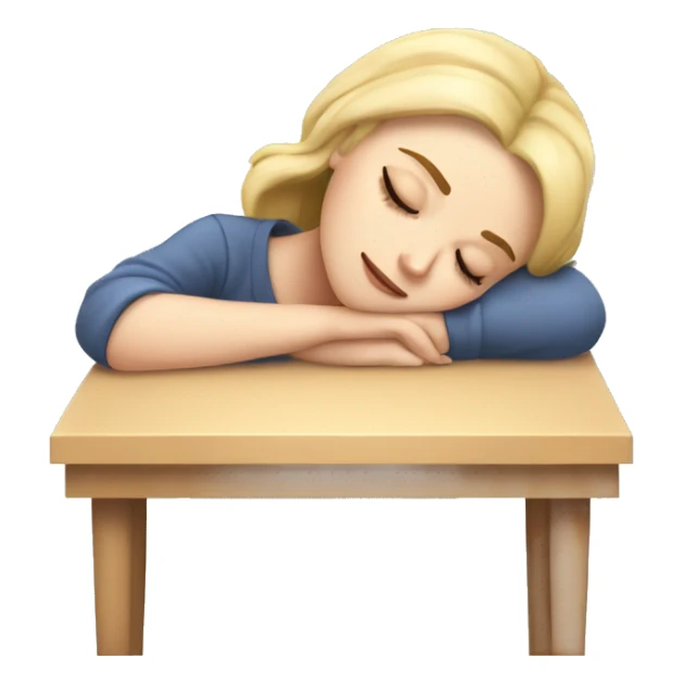 A sleepy white girl fell asleep at the table sticker