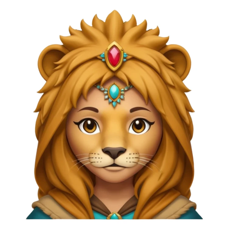 Hooded lion woman  sticker
