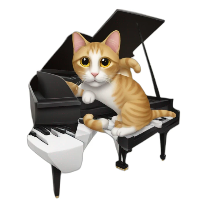 A cat that is in fact a piano sticker
