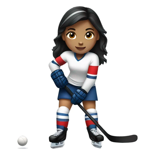  girl with dark hair playing hockey sticker