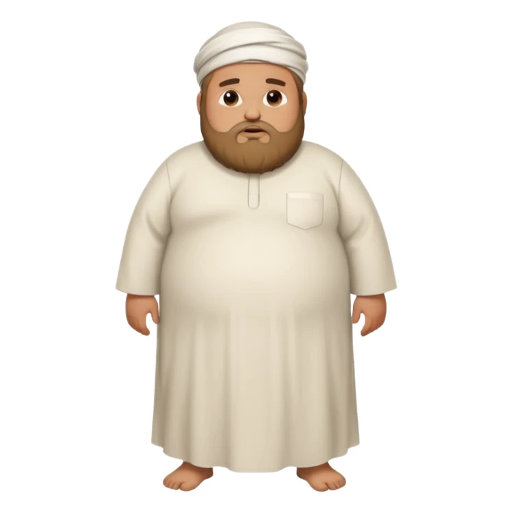 a fat muslim man sad showing belly sticker