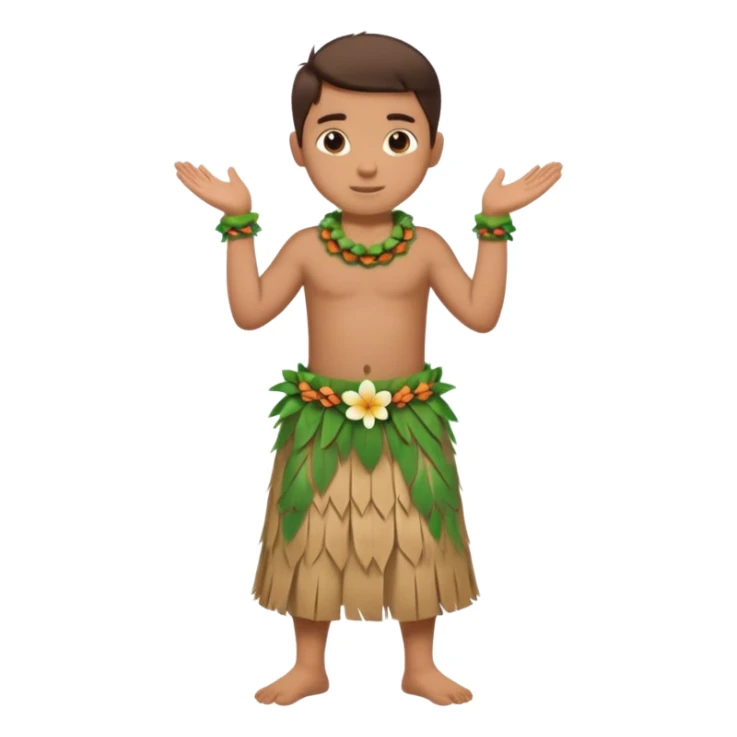 A boy with 808cm hula skirt sticker