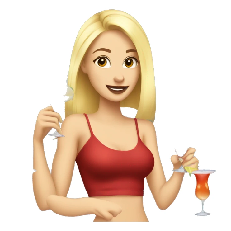 Blonde girls partying with cocktails sticker
