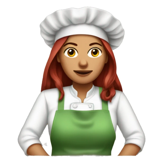 Dark straight Red Hair Mexican woman cooking birria sticker