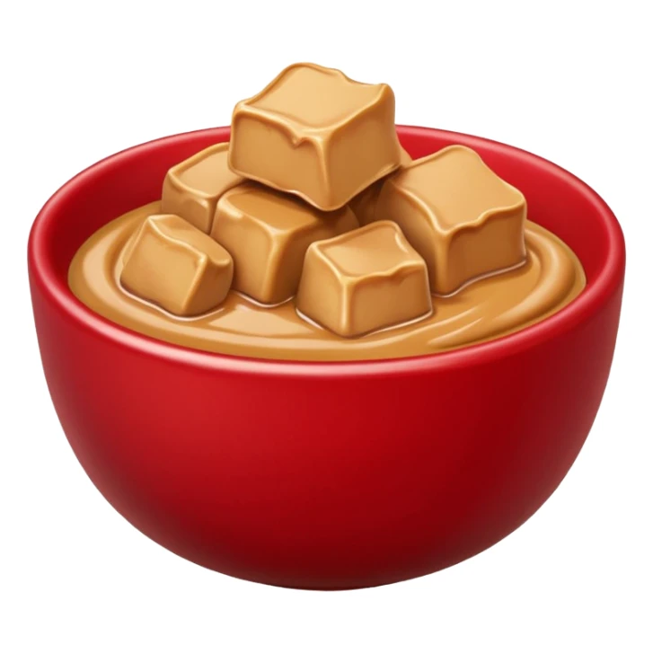 bowl with apple chunks with peanut butter sticker