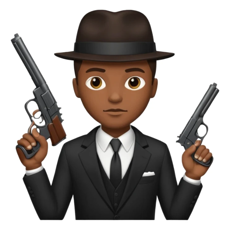 African American gangster terrorist with a gun sticker