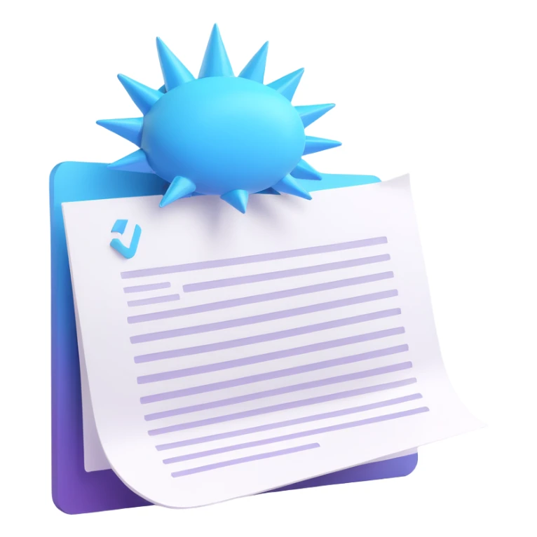 icon for browser extension called WordSpike, 3D macOS style, vivid details, combining a spiked speech bubble and a document, polished and professional sticker