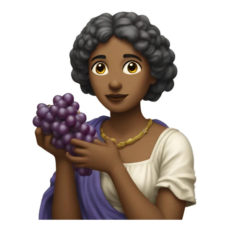 Sappho holds a bunch of grapes in her hand sticker