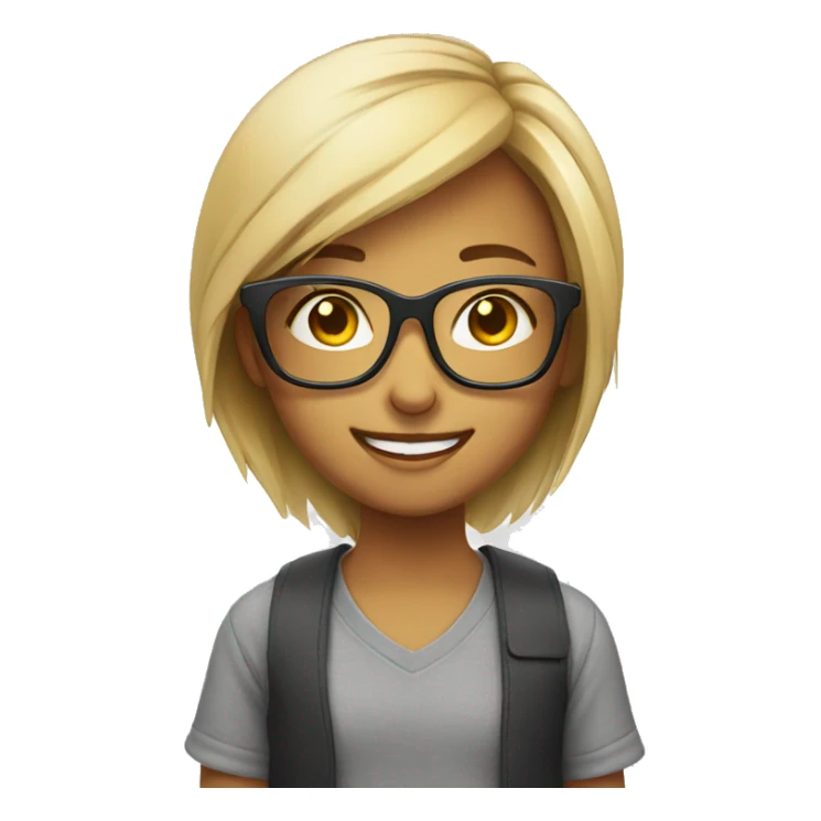 Smile girl glasses sticker