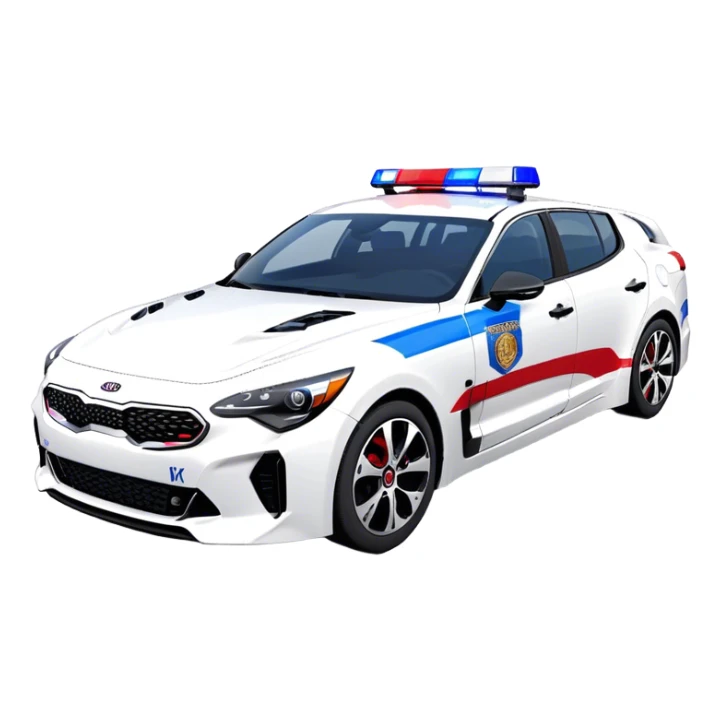 Police Car - Kia Stinger (Model Year: 2018) (Iconic Colour: White with blue and red markings) sticker