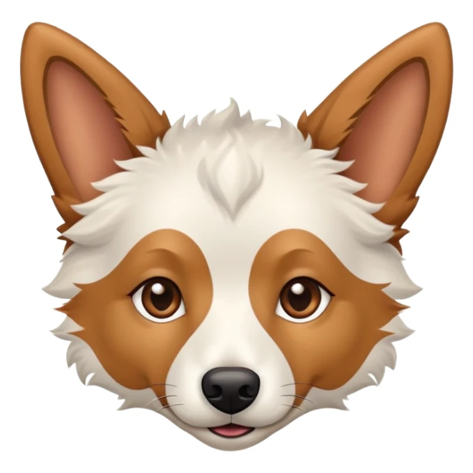 White with brown Mudi dog with pointy ears sticker