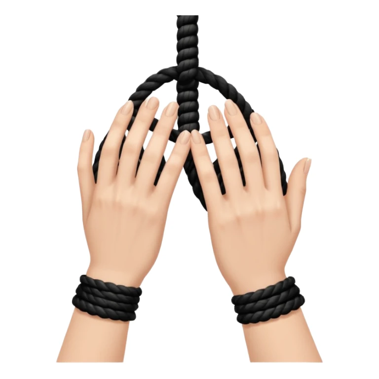 Woman’s hands tied with black rope  sticker