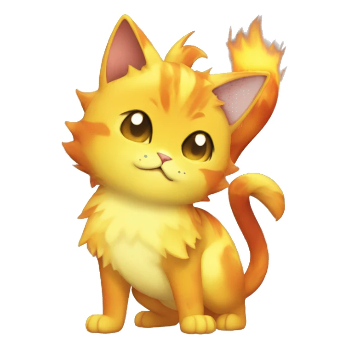 Shiny Dark-type-Fire-type-Fakémon-Cat full body sticker