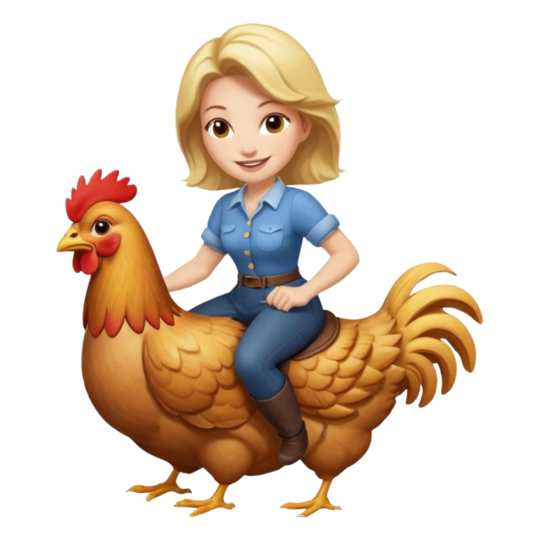 White woman  on chicken sticker