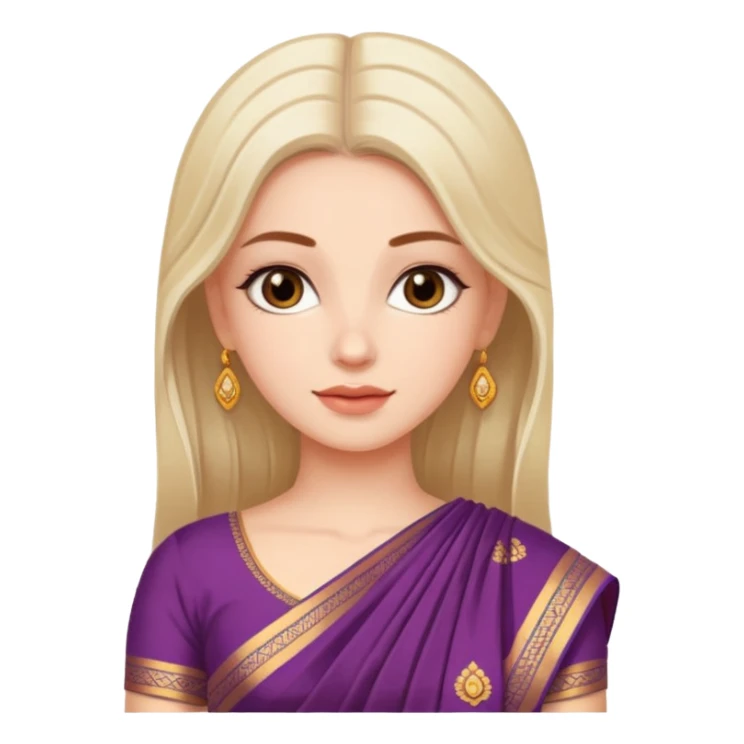 White beautiful girl in saree sticker