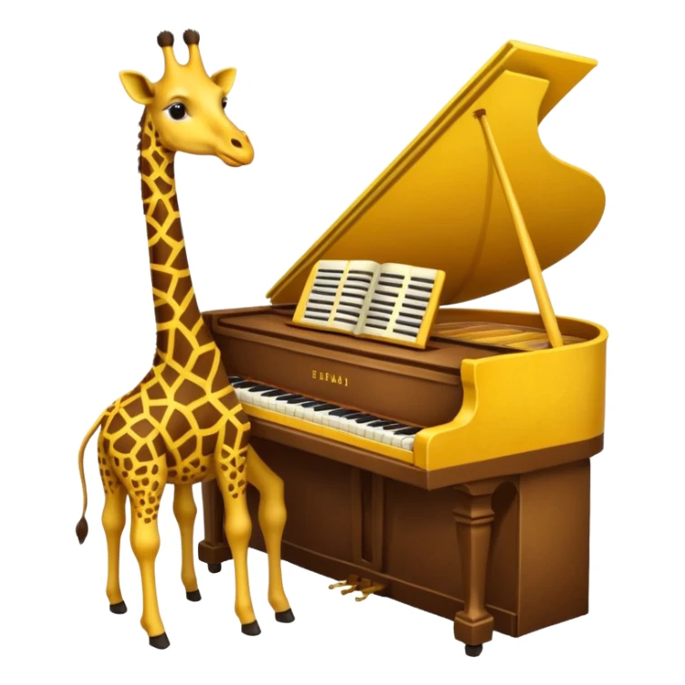 une giraffe qui joue au piano sticker