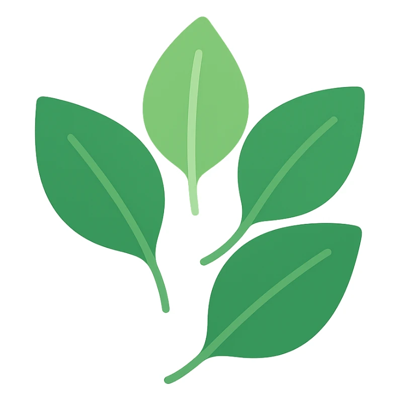 a bunch of green leaves, flat color icon style sticker