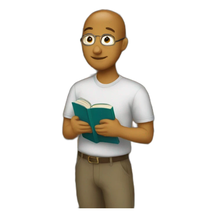 human with lots of books sticker