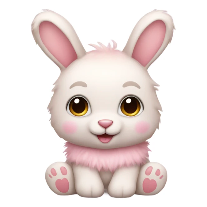 Cute rabbit Teddy bear with pale pink fur  sticker