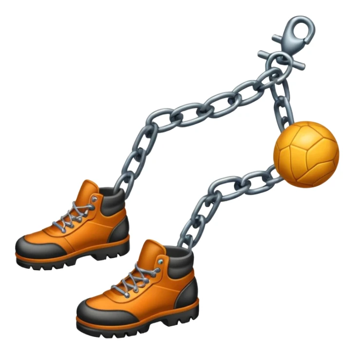 prisoner chain with ball attached to the leg ankle sticker