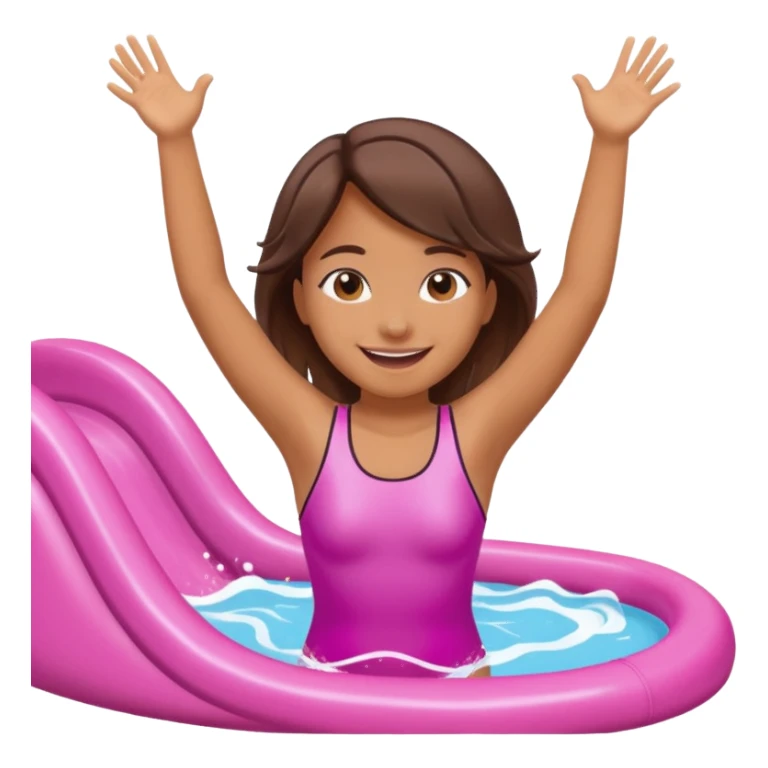 girl on a pink waterslide with arms raised sticker