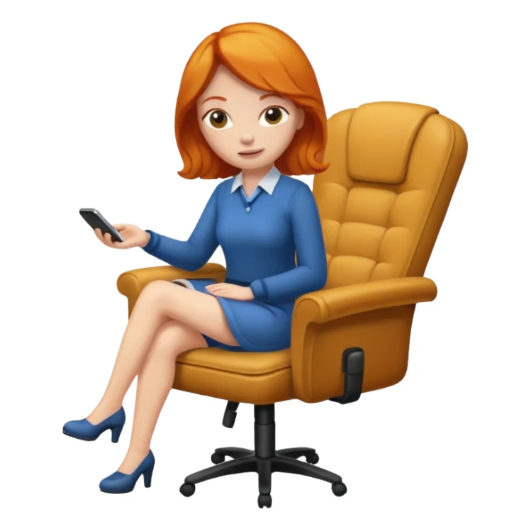 ginger woman sitting on chair sticker