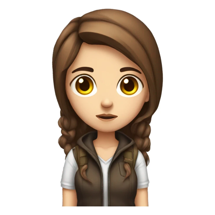 brown haired gamer girl sad sticker