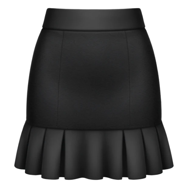 super realistic black cashmere mini skirt isolated sticker