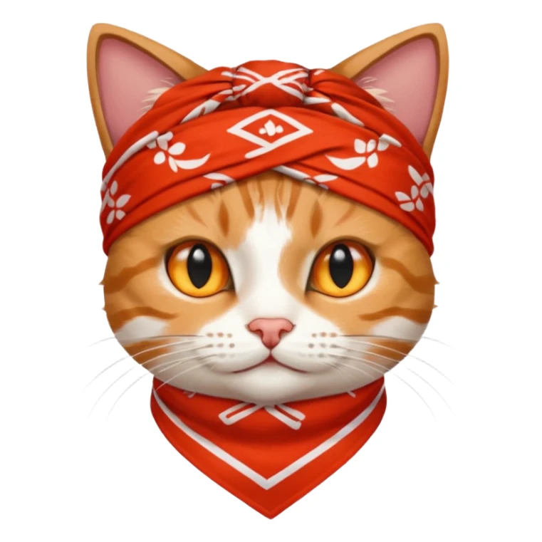 cat with wearing red bandana sticker
