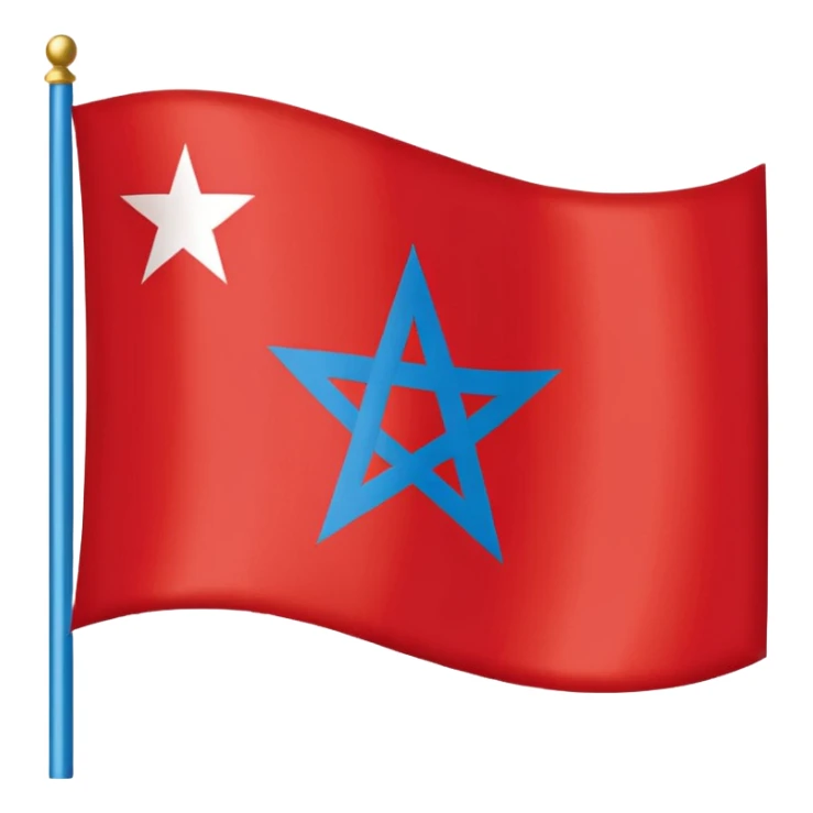 morocco flag with david star instead of 5 branch star sticker