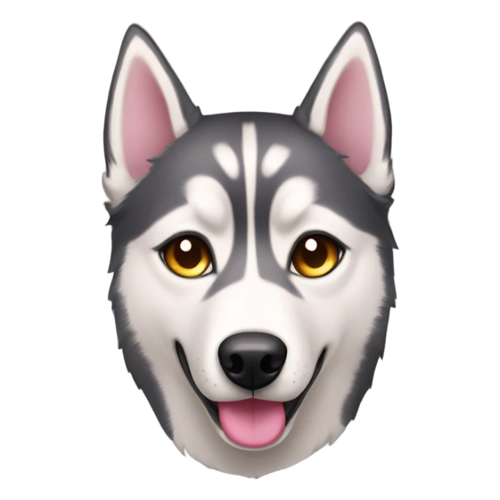 Dark blonde husky amber eyes nose pink with tongue out  sticker
