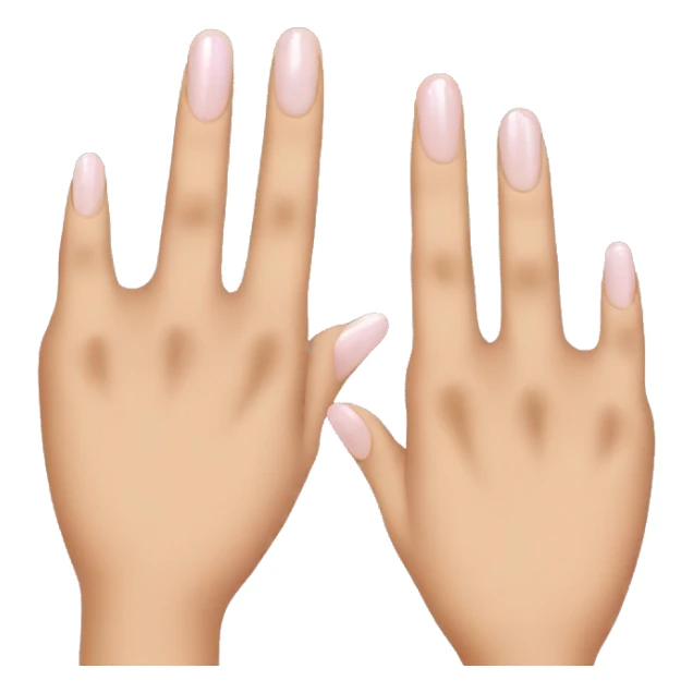 One hand holding one finger from another hand with long acrylic nails sticker