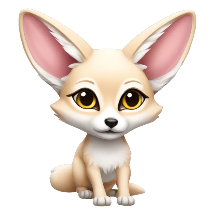 light pink girly fennec fox sticker