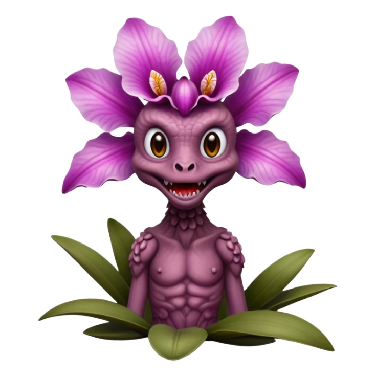 demogoron creature with natural and orchid like characteristics sticker