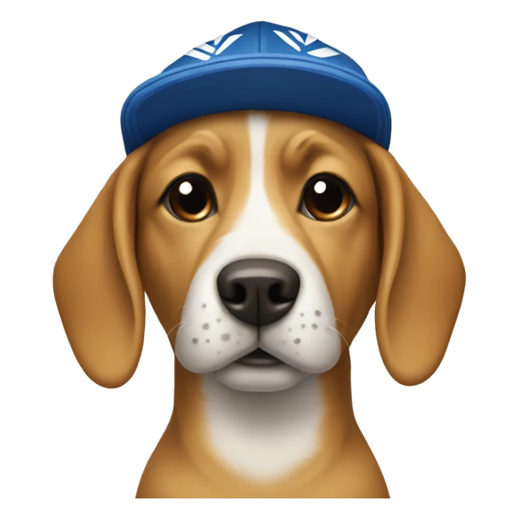 A dog with a hat with the adidas logo on it  sticker