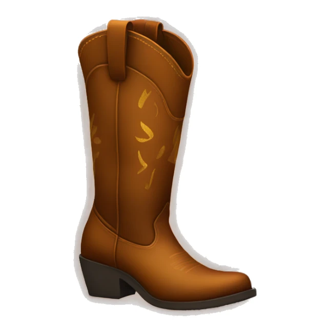Tall brown sparkling cowgirl boots sticker