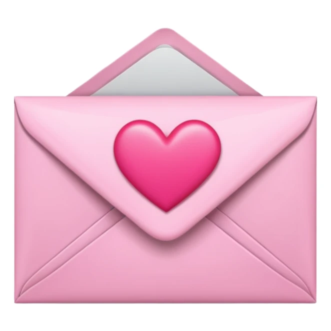 envelope with a heart sticking out of it in y2k style sticker