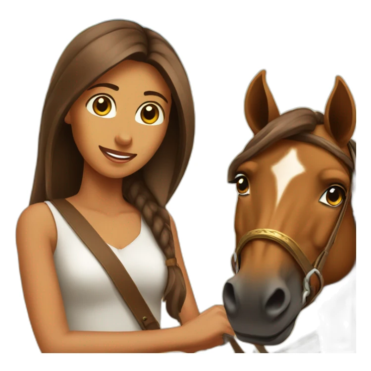 A brown horse was riding from a Egyption girl sticker
