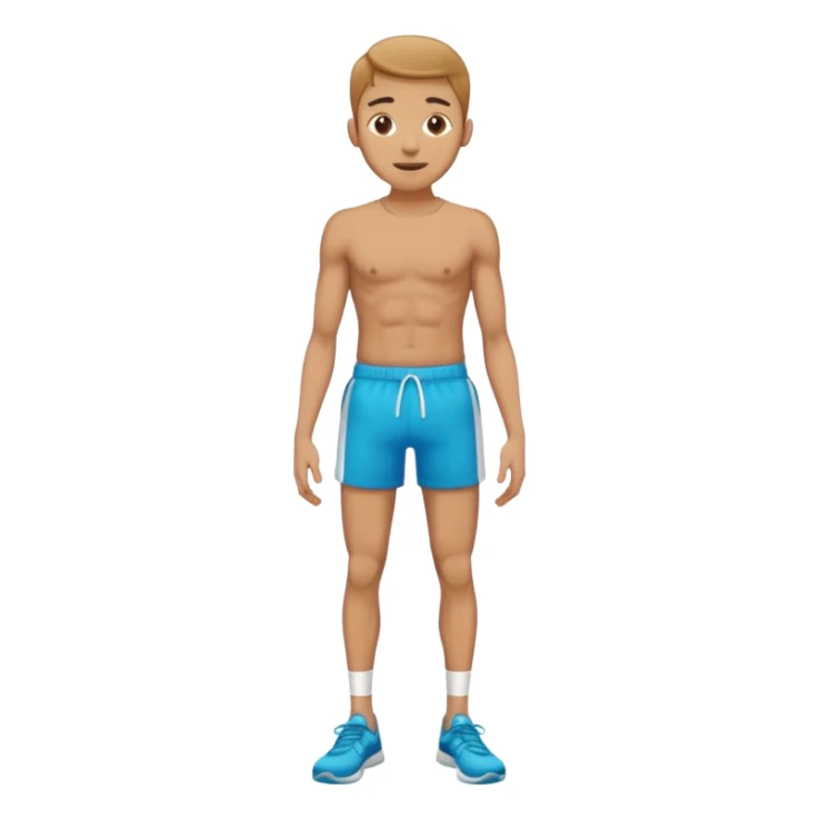 a skinny man doing a squat while holding his ankles and saying thank you sticker