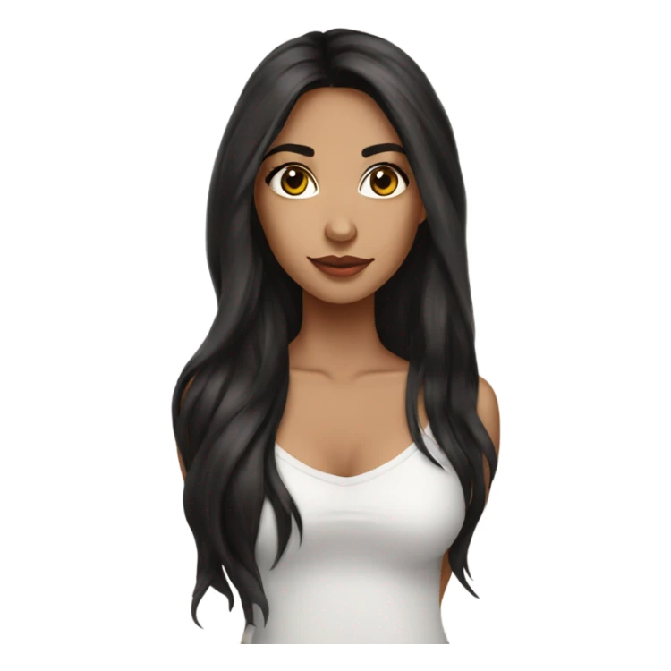 pretty girl dark long hair latina makeup sticker
