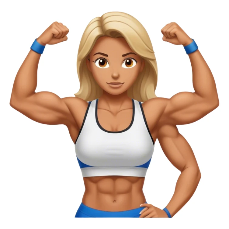 female sport coach flexing muscle sticker