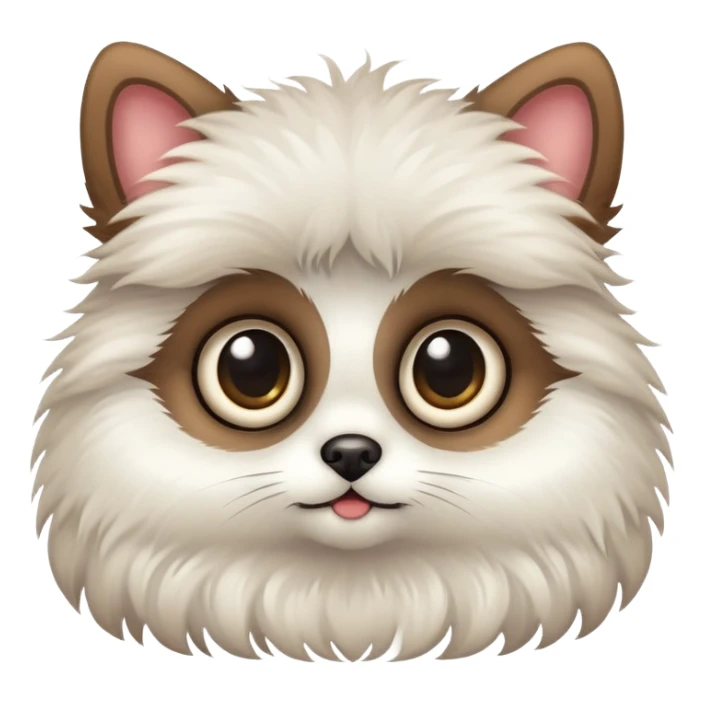 very fluffy cute pet with big eyes  sticker