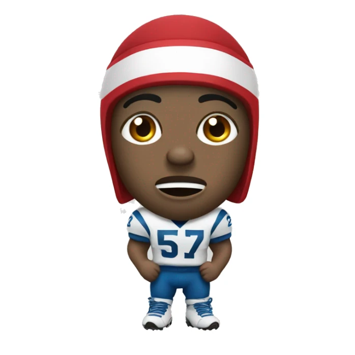 eye closed triangle mouth with football pant sticker