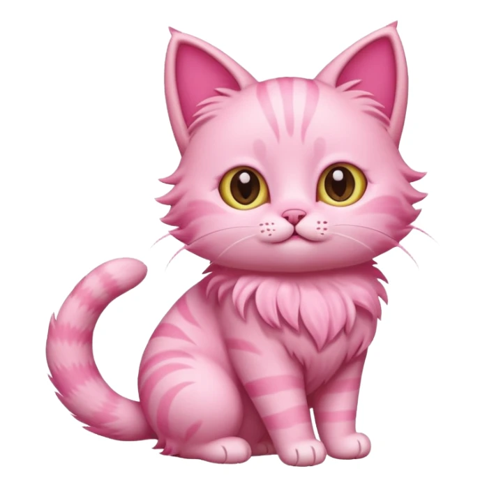 cute pink cat, full body. difererent body shape. sticker