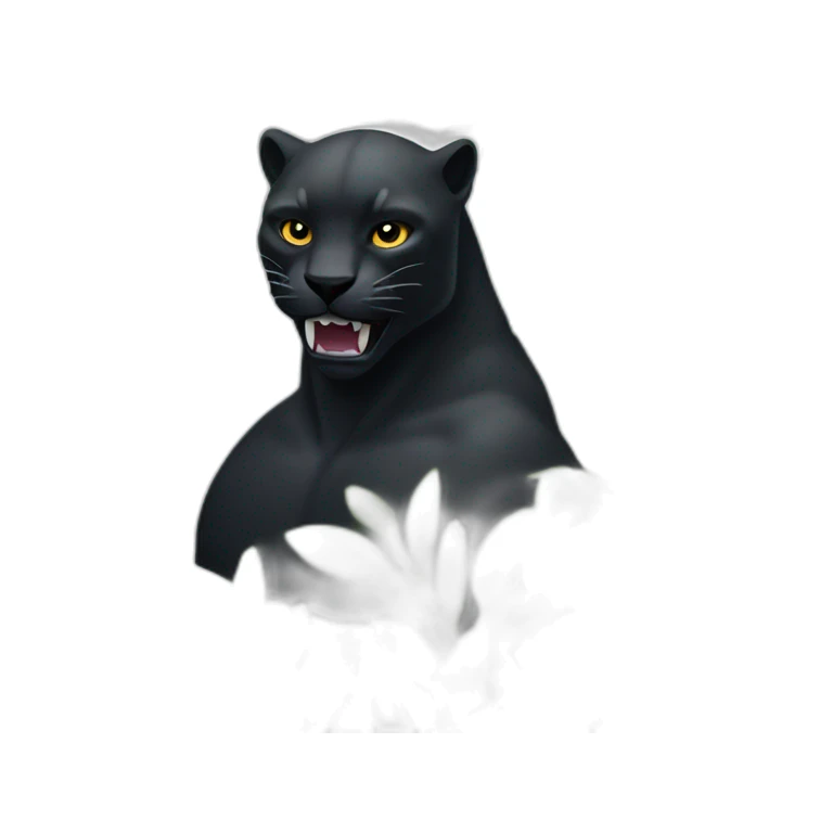black pantera animal behind a bush sticker
