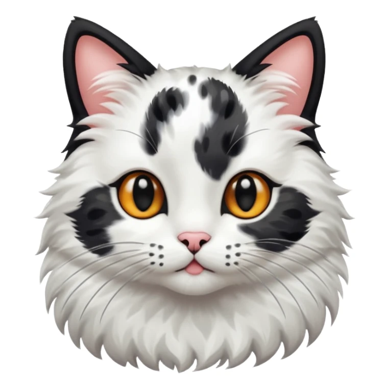 Cute cat black and white stain like a cow sticker