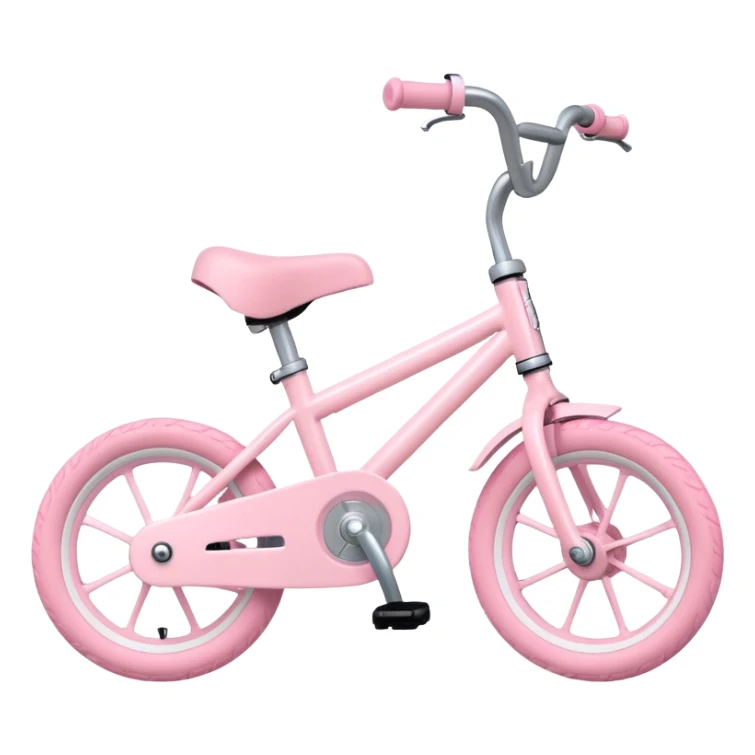 cute children's bicycle in pastel pink with training wheels sticker