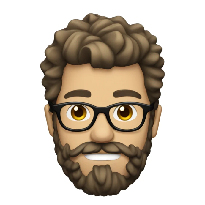 punk rocker with Short Brown Hair and glasses and beard sticker