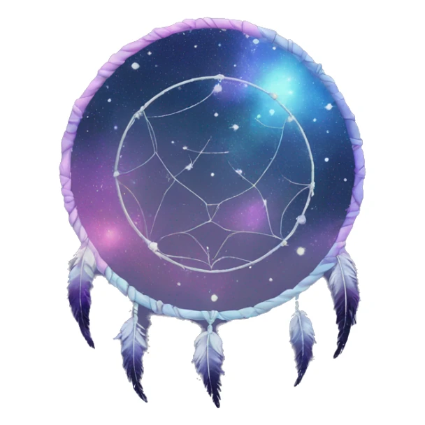 Sparkly moon-and-stars-galaxy-dreamcatcher sticker